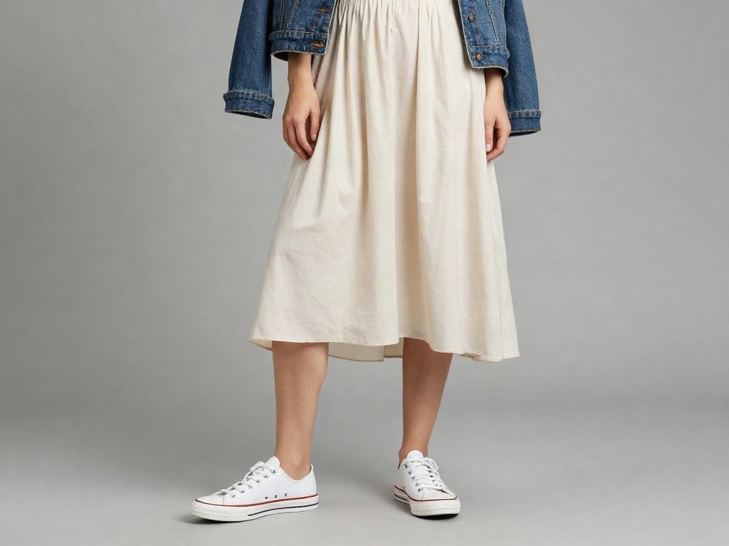 Kleid mit Sneakern